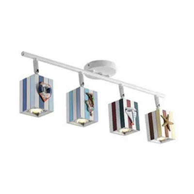 Contemporary Rotatable Rectangular Metal Gallery Ceiling Mount Spotlight with High Brightness