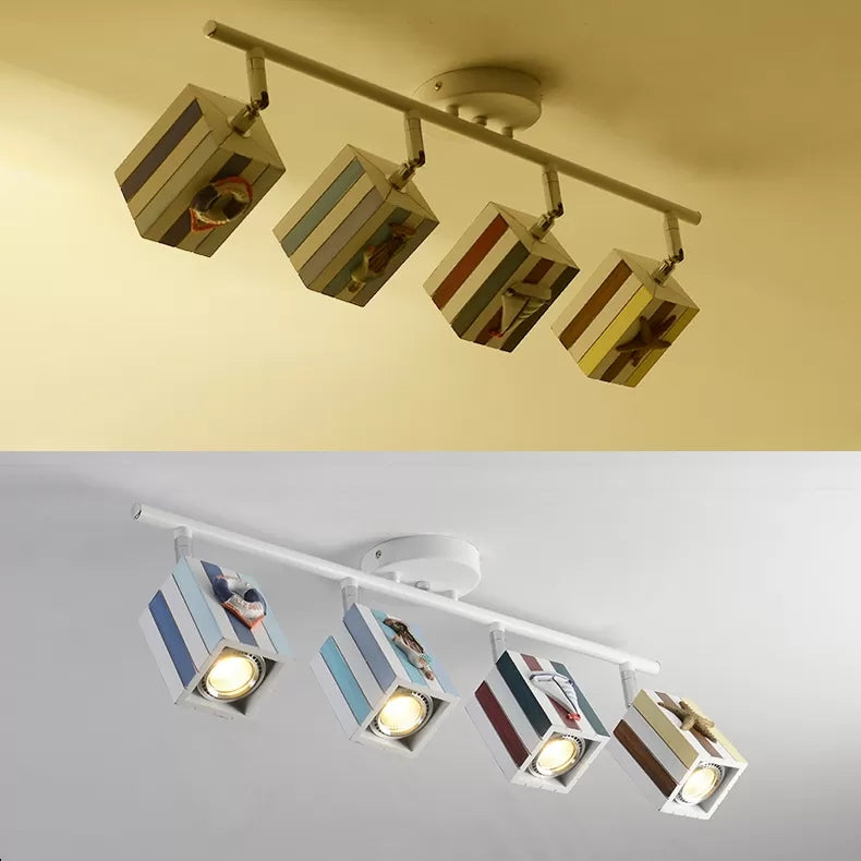 Contemporary Rotatable Rectangular Metal Gallery Ceiling Mount Spotlight with High Brightness