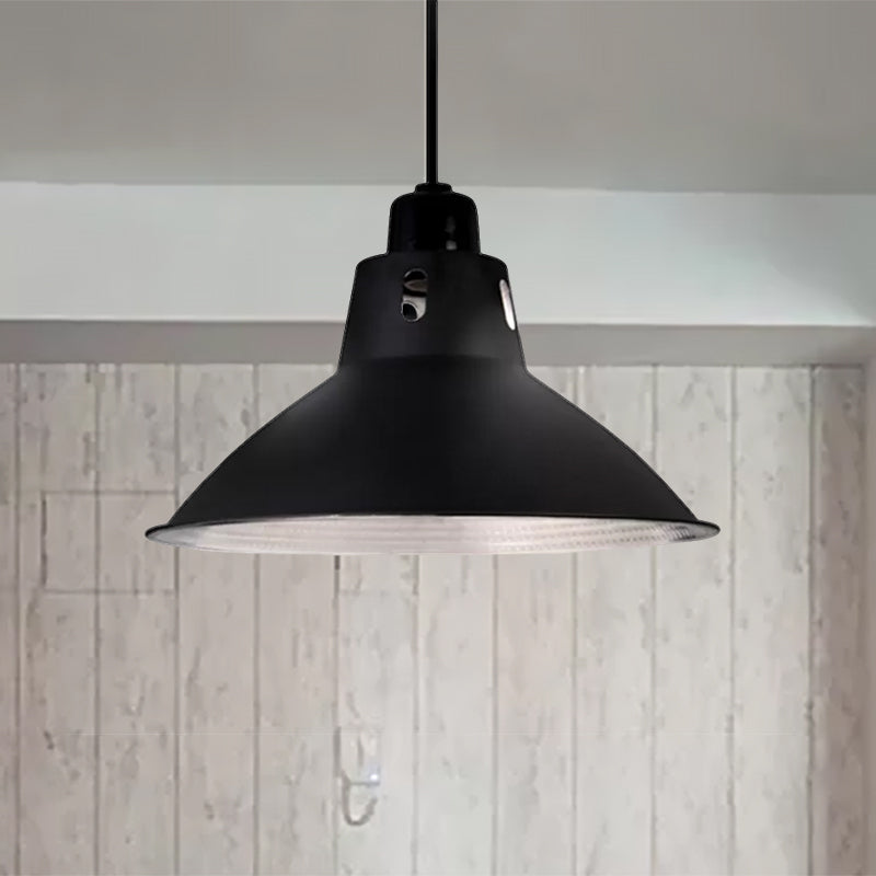 Farmhouse Metallic Black Pendant Light for Dining Tables - 14"/16" Bowl Design