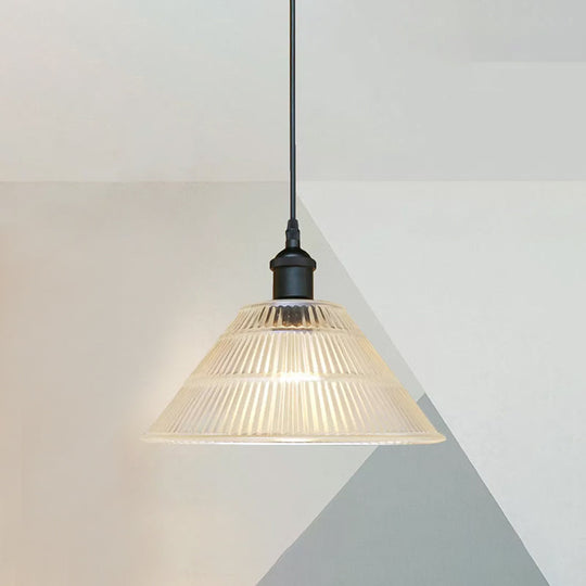 Modern Black Glass Cone Pendant Light for Stylish Living Room Decor