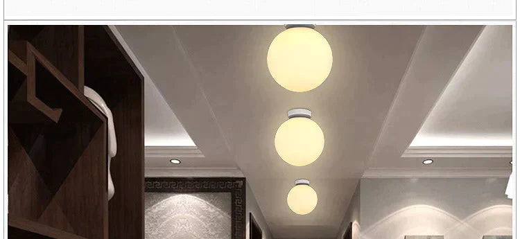 Modern Simple Milk White Ball Led Ceiling Lamp