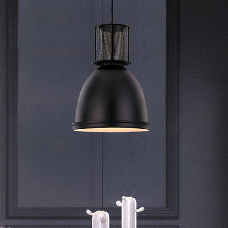 Retro Mesh Dome Pendant Light With Black Metallic Finish - 7.5/11 Width / 7.5