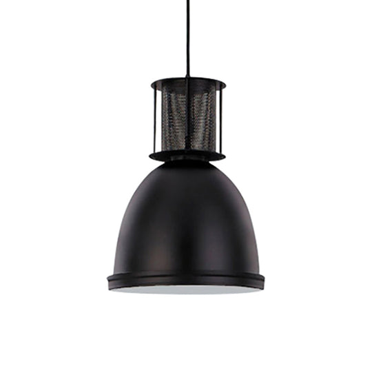 Retro Mesh Dome Pendant Light With Black Metallic Finish - 7.5/11 Width