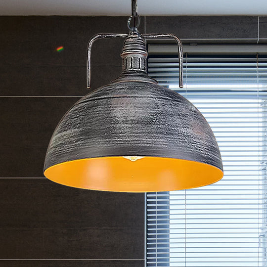 8/12/16 W Antique Style Metal Pendant Light In Dark Grey/Light Grey - Perfect For Dining Room