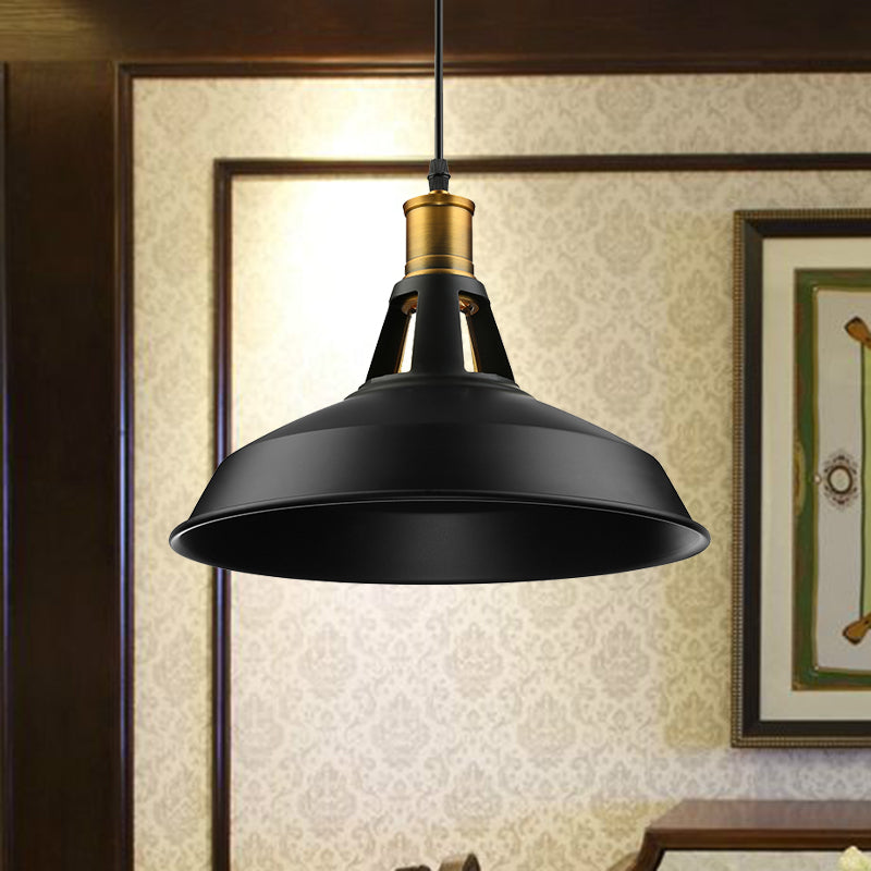 Dining Room Ceiling Light Fixture: 10.5/12/15 W 1-Light Hanging With Barn Shade - Farmhouse Style In