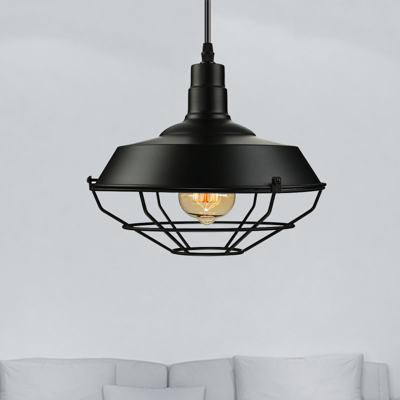 Metal Farmhouse Pendant Light with Barn Shade in Black - 1 Head, 3 Sizes Available