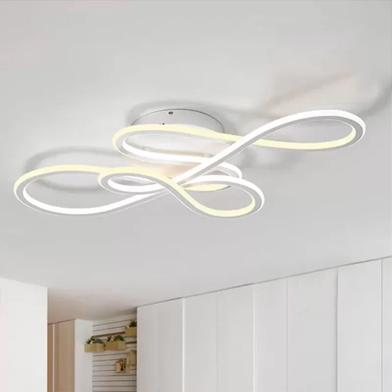 31.5"/39" Modern Acrylic LED Semi-Flush Ceiling Light - Twisted Design, Warm/White Light for Living Room