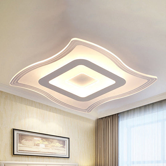 Acrylic Carpet Flush Ceiling Light - Modern LED Flush Mount Lamp | 16.5"/20.5"/23.5" Wide | Warm/White Light