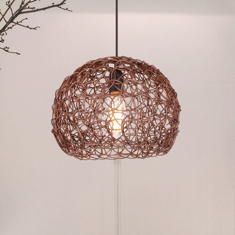 Adjustable Cord Loft Style Pendant Lamp - Brown Hanging Ceiling Light