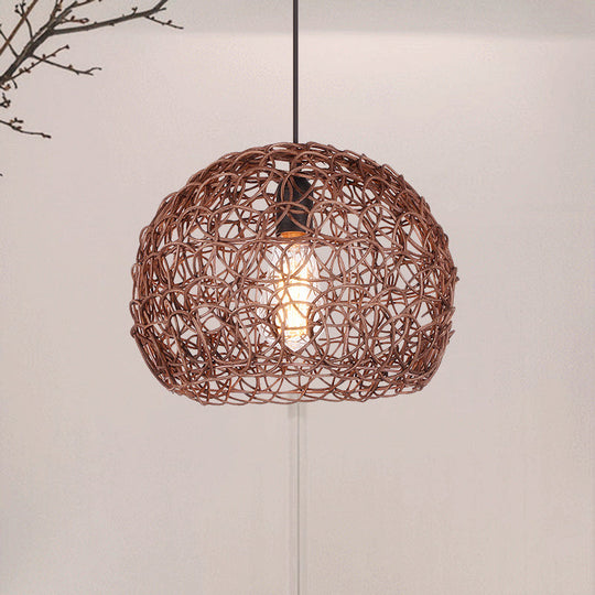 Adjustable Cord Loft Style Pendant Lamp - Brown Hanging Ceiling Light