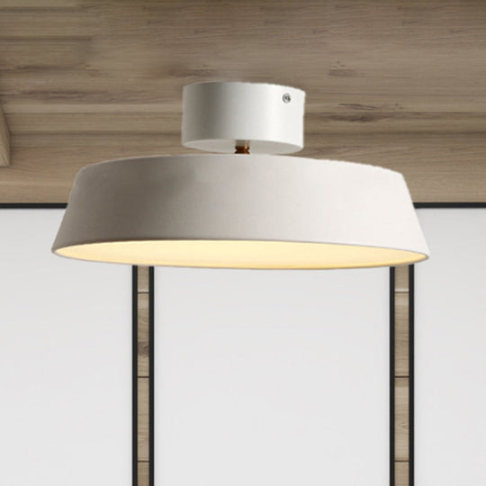 Modern Barn Semi Mount Lighting: Rotatable Ceiling Light Fixture With White/Green Acrylic Diffuser