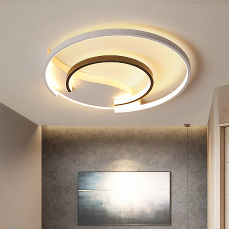 16"/19.5" Double Ring Flushmount Lighting - Modern White Ceiling Lights, Adjustable Warm/White Ambiance