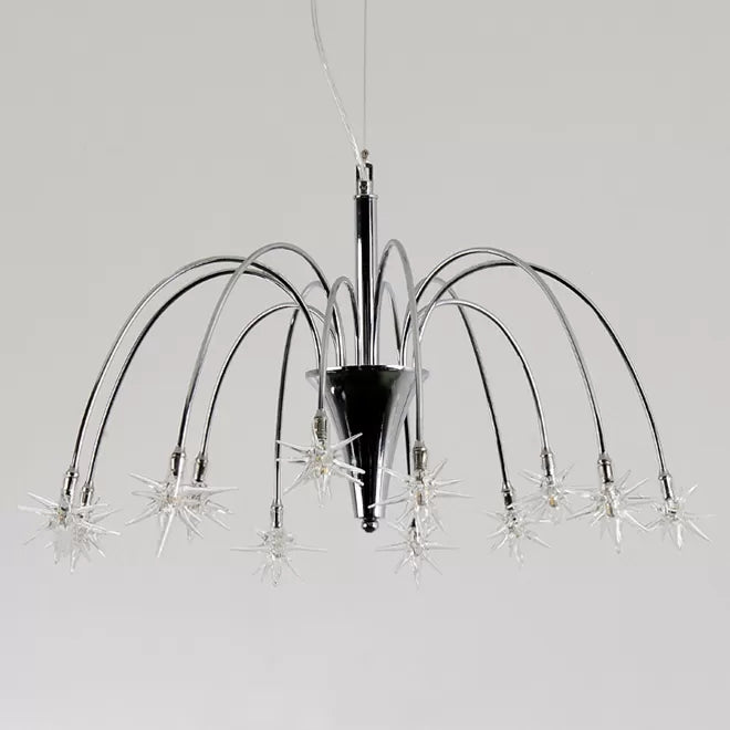 Silver Finish Firework Pendant Chandelier - Metal Romantic Pretty Ideal For Dining Room