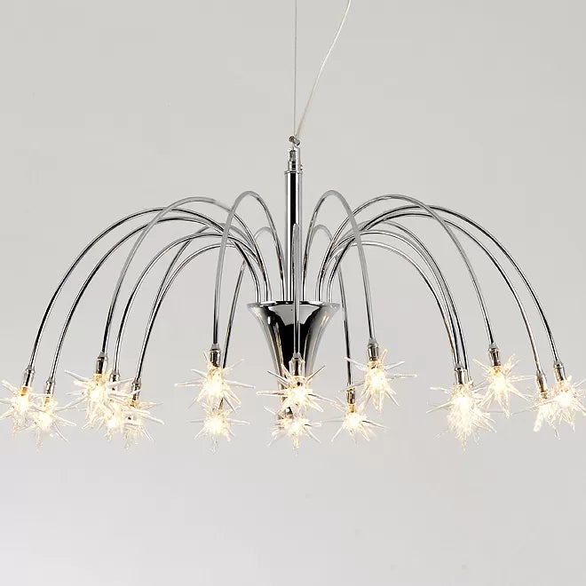 Silver Finish Firework Pendant Chandelier - Metal Romantic Pretty Ideal For Dining Room 18 /