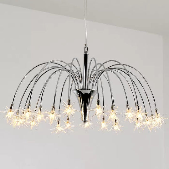 Silver Finish Firework Pendant Chandelier - Metal Romantic Pretty Ideal For Dining Room 21 /