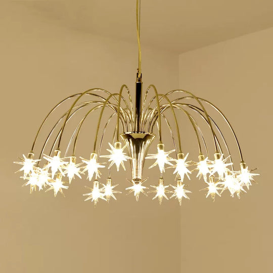 Silver Finish Firework Pendant Chandelier - Metal Romantic Pretty Ideal For Dining Room