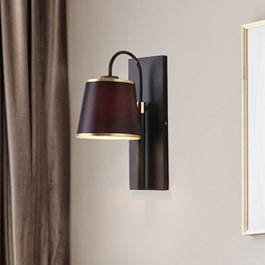 Modern Metal Wall Lamp With Conical Shade - Mounted Light Fixture For Living Room