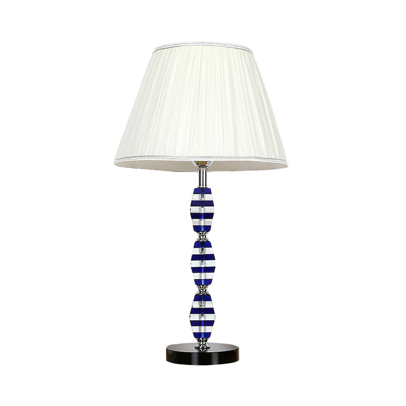 Modern Blue Table Lamp With Tapered Shade For Dining Room Or Desk