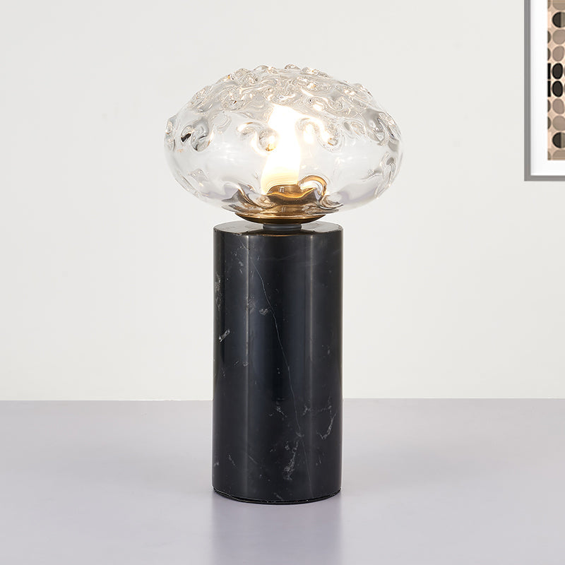 Modern Black Table Lamp With Crystal Shade - Ideal Reading Light