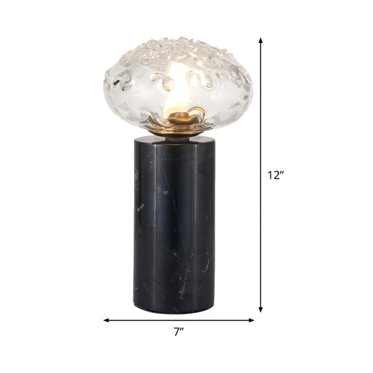 Modern Black Table Lamp With Crystal Shade - Ideal Reading Light