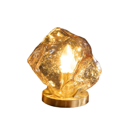 Geometric Crystal Desk Lamp In Gold - Modern Hand-Cut Table Light