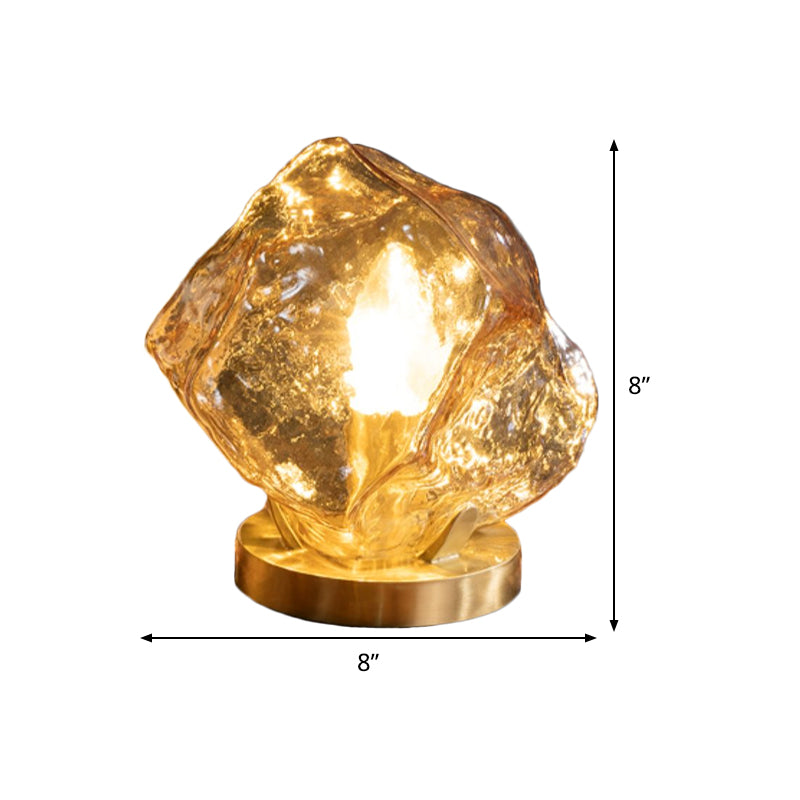 Geometric Crystal Desk Lamp In Gold - Modern Hand-Cut Table Light