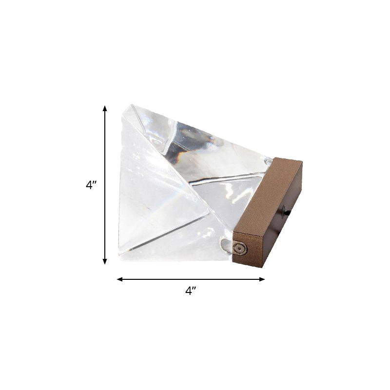 Crystal Led Triangle Desk Lamp - Minimalist Night Table Light For Living Room