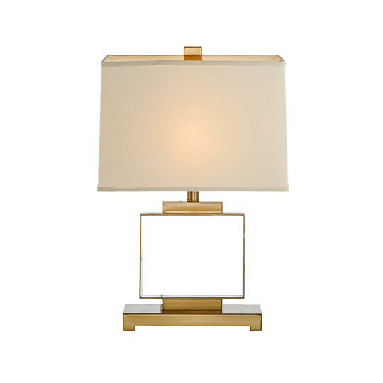 Modern Gold Living Room Table Lamp With Pagoda Fabric Shade - Ideal For Reading