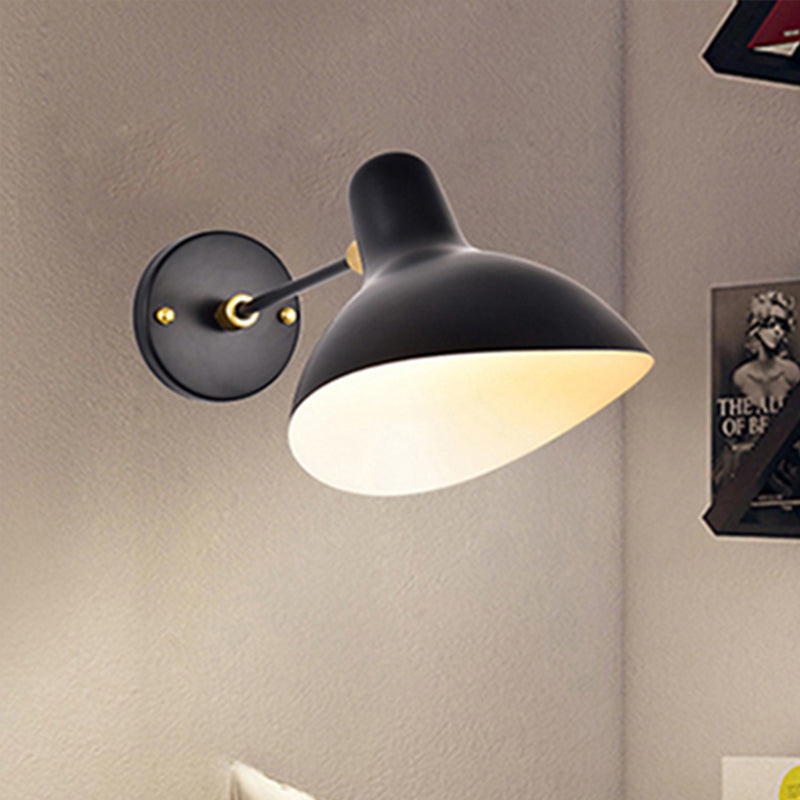 Modern Duckbill Sconce In Metallic Black/Grey - 1 Light Wall Lamp For Living Room