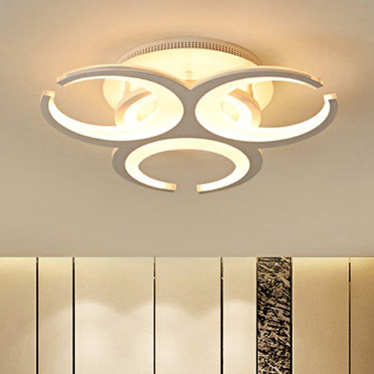 Contemporary LED Ceiling Mount Light: 19.5"/23.5" Restaurant Ring | Acrylic | White Flush Mount