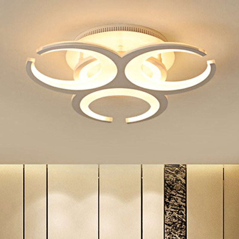 Contemporary Led Ceiling Mount Light: 19.5/23.5 Restaurant Ring | Acrylic White Flush