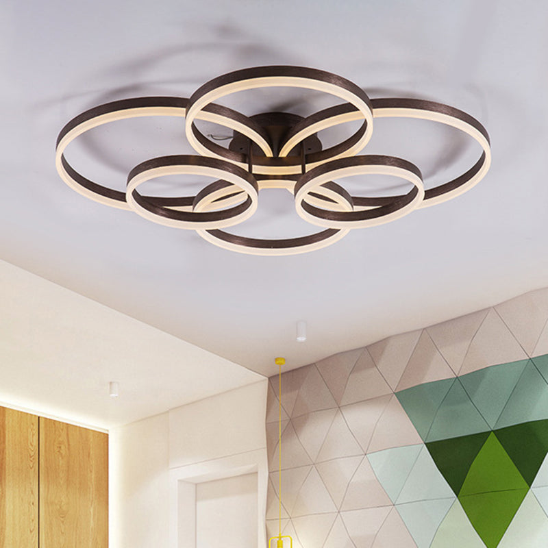 Circular LED Flush Mount Ceiling Light for Study Room with Natural/Warm/White Lighting