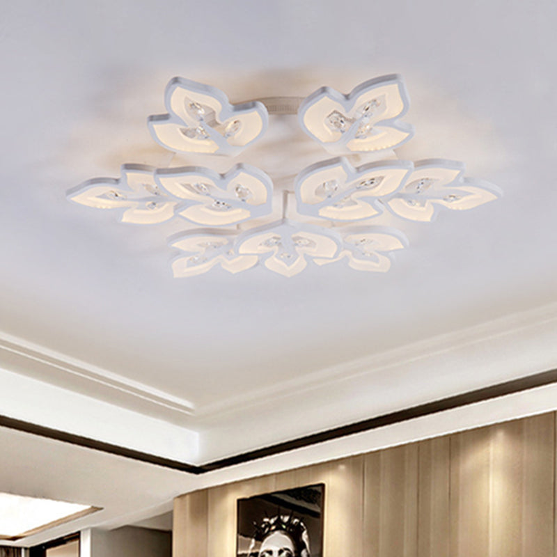 Modern Acrylic LED Ceiling Lamp for Office Restaurants - Stylish Warm/White Lighting - Flush Mount Light in White