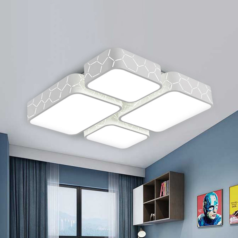 Contemporary LED Ceiling Light for Bedroom - White Finish with Warm/White Lighting and Square Acrylic"

or

"Square LED Ceiling Light for Modern Bedrooms - White Finish and Warm/White Lighting