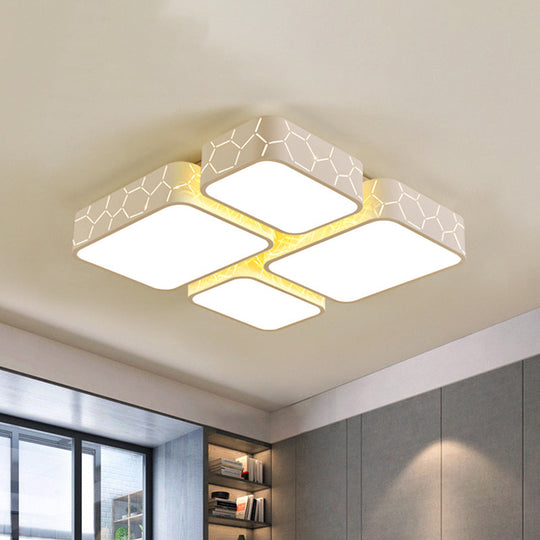 Contemporary LED Ceiling Light for Bedroom - White Finish with Warm/White Lighting and Square Acrylic"

or

"Square LED Ceiling Light for Modern Bedrooms - White Finish and Warm/White Lighting