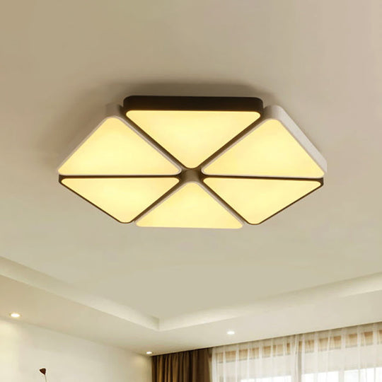 Hexagon Acrylic Led Ceiling Light Fixture - Contemporary Warm/White For Living Room 19.5/23.5 Wide