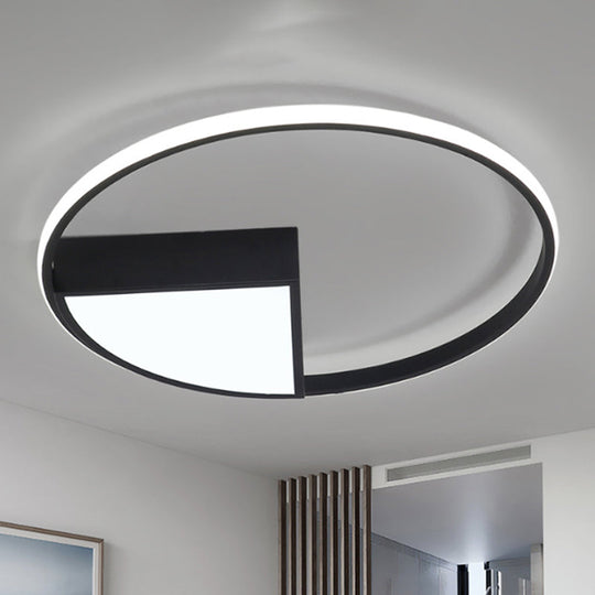 16"/19.5"/23.5" Wide Acrylic Flushmount LED Ceiling Light in Black/White with Warm/White Lighting