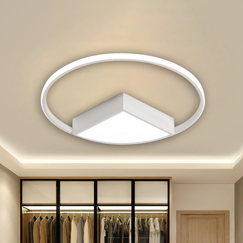 16"/19.5"/23.5" Wide Acrylic Flushmount LED Ceiling Light in Black/White with Warm/White Lighting