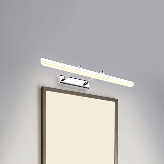 Contemporary Acrylic Wall Sconce With Led Vanity Lighting Chrome Finish In Warm/White Light -