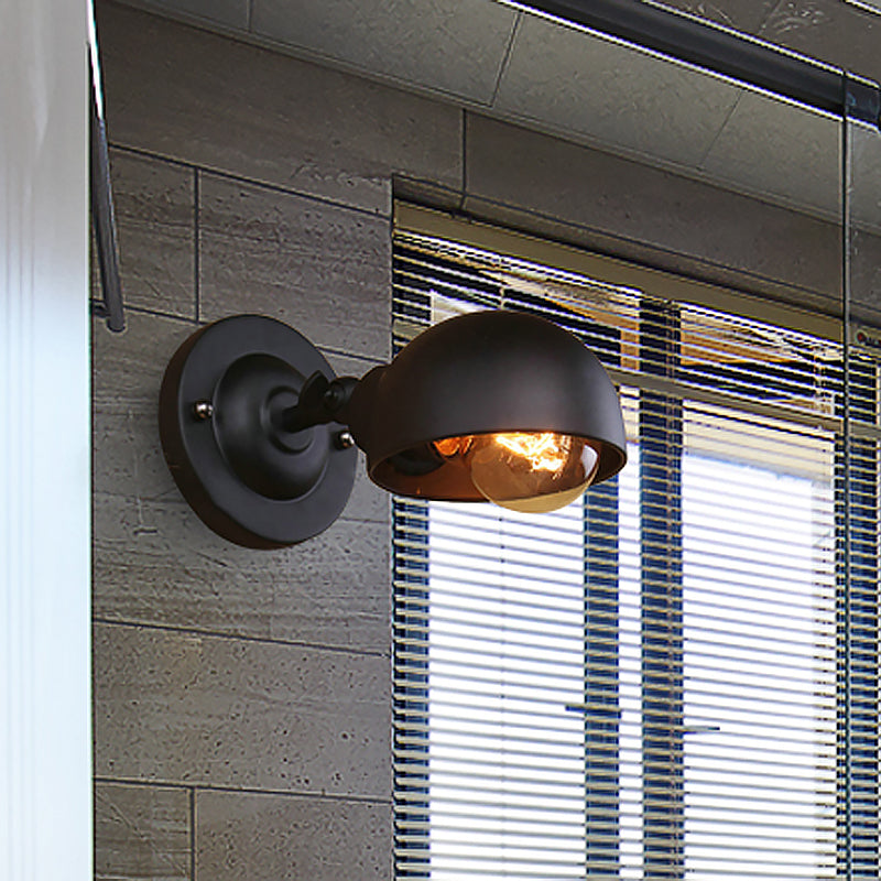 Dome Shade Metal Wall Sconce - Adjustable And Stylish Mountable Light For Bedroom