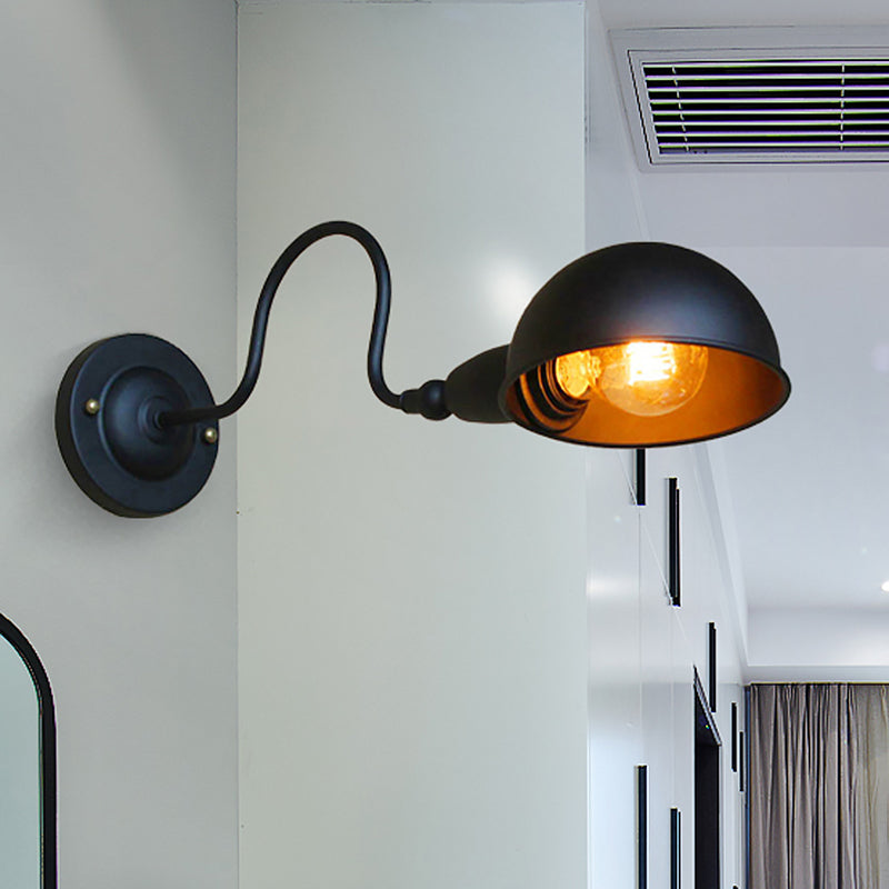 Dome Shade Metal Wall Sconce - Adjustable And Stylish Mountable Light For Bedroom