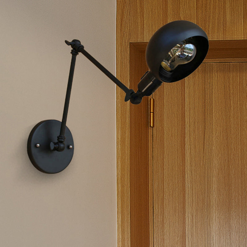 Dome Shade Metal Wall Sconce - Adjustable And Stylish Mountable Light For Bedroom