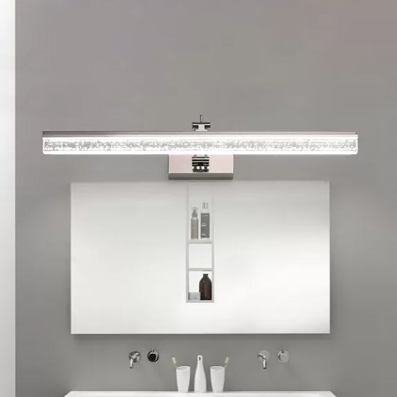 Adjustable Led Vanity Light In Modern Chrome - Acrylic Linear Design Warm/White Option 16/23.5/31.5