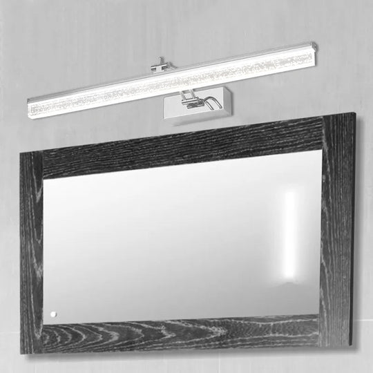 Adjustable Led Vanity Light In Modern Chrome - Acrylic Linear Design Warm/White Option 16/23.5/31.5