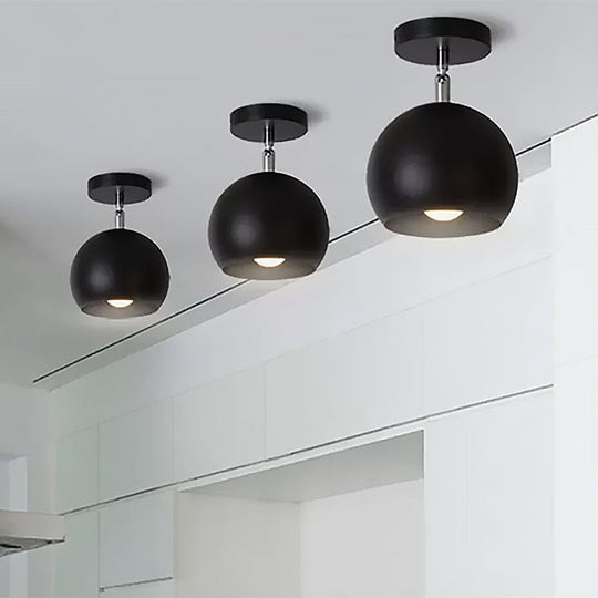 Industrial-Style Metal Ceiling Light with Adjustable Mounting - Black Finish