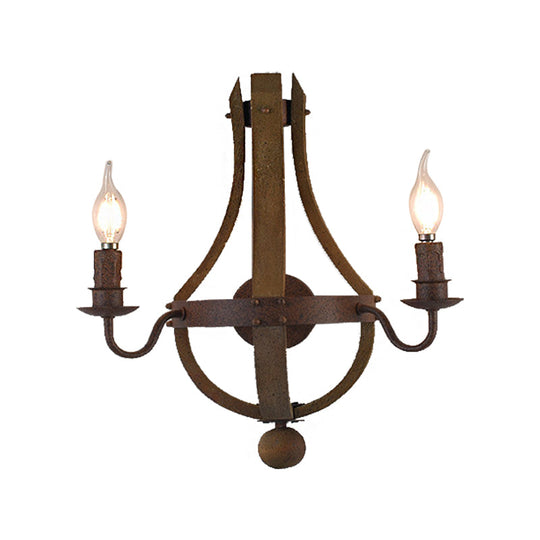 Rustic Metal Candle Wall Sconce - 1/2/3-Light Dining Room Lamp