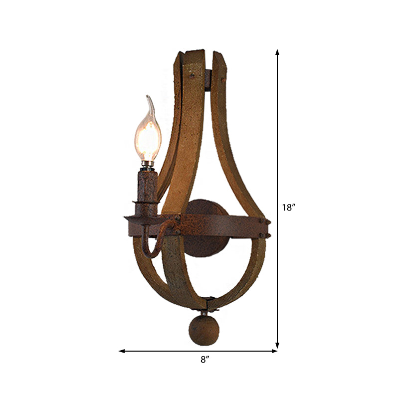 Rustic Metal Candle Wall Sconce - 1/2/3-Light Dining Room Lamp