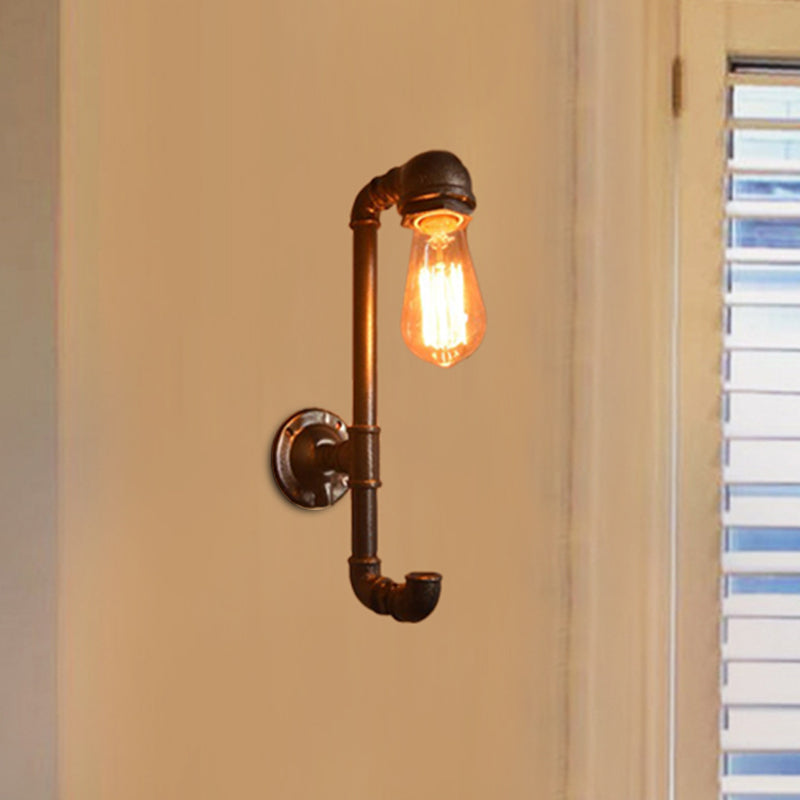 Industrial Style Wall Lamp With Water Pipe Metal Shade In Bronze