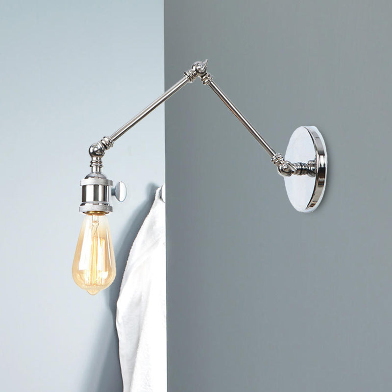 Swing Arm Industrial Sconce Light - Bathroom Metal Wall Lighting Fixture