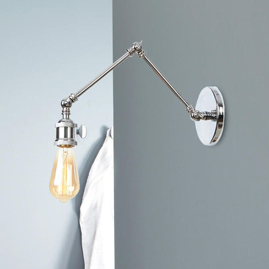 Swing Arm Industrial Sconce Light - Bathroom Metal Wall Lighting Fixture